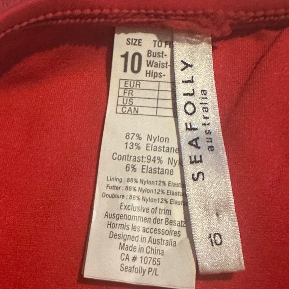 Seafolly High Waist Bikini Bottom Petal Edge Chilli - Picture 9 of 16